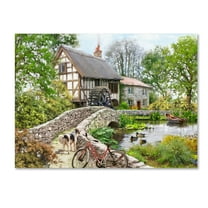 Trademark Fine Art 'Watermill with Rowboat and Dog' Canvas Art by The Macneil Studio