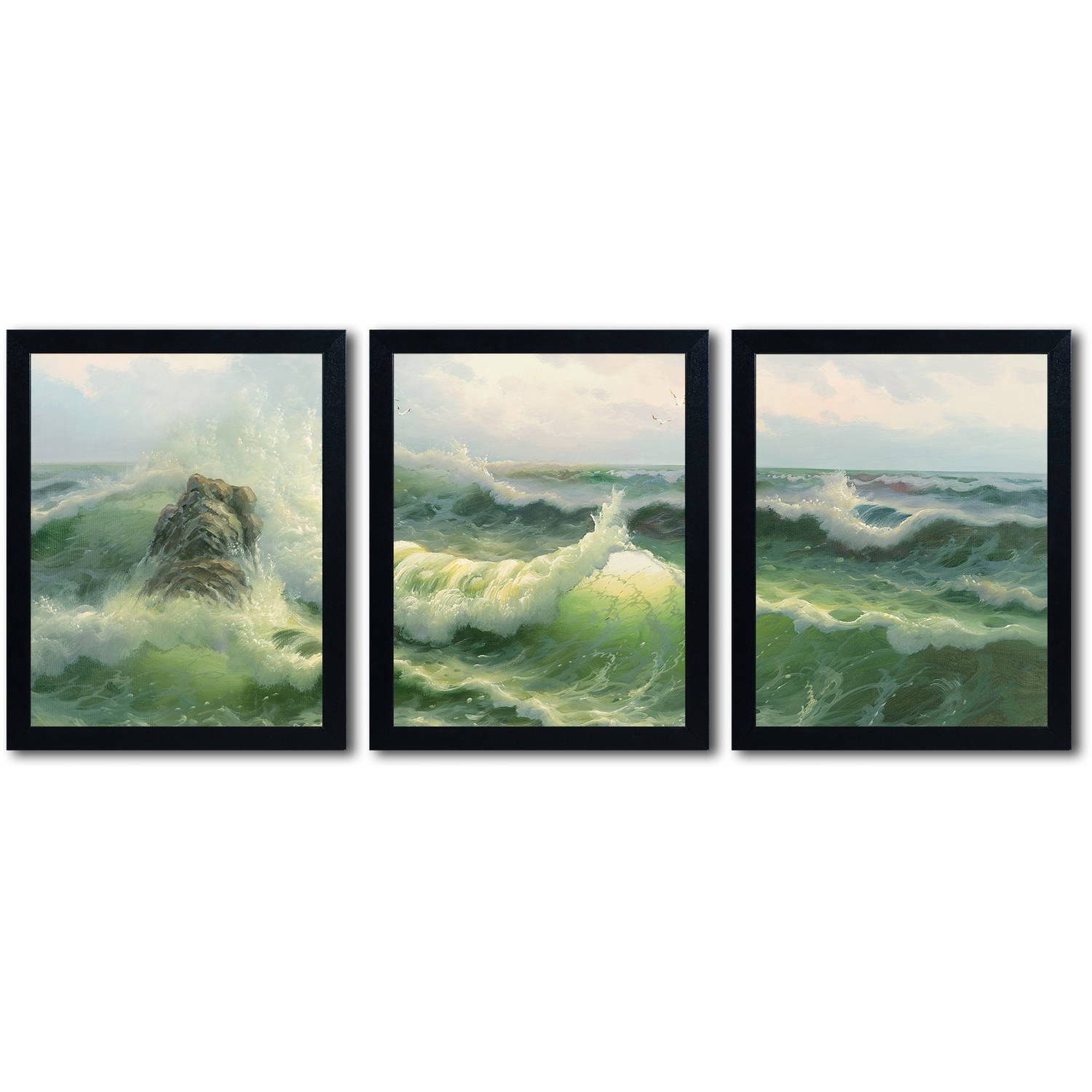 Trademark Fine Art "Waves II" by Rio 3-Piece Multi-Frame Set