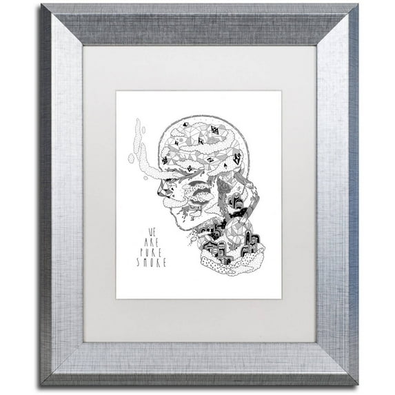 Trademark Fine Art "We Are Pure Smoke" Canvas Art by Filippo Cardu, White Matte, Silver Frame