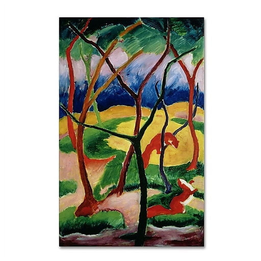 Franz Marc Abstract Weasels Playing Canvas Art 22x32