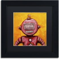 Trademark Fine Art 'Weebot-Friends' Canvas Art by Craig Snodgrass, Black Matte, Black Frame