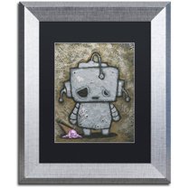 Trademark Fine Art 'Weebot-Icecream' Canvas Art by Craig Snodgrass, Black Matte, Silver Frame