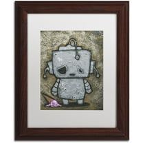 Trademark Fine Art 'Weebot-Icecream' Canvas Art by Craig Snodgrass, White Matte, Wood Frame