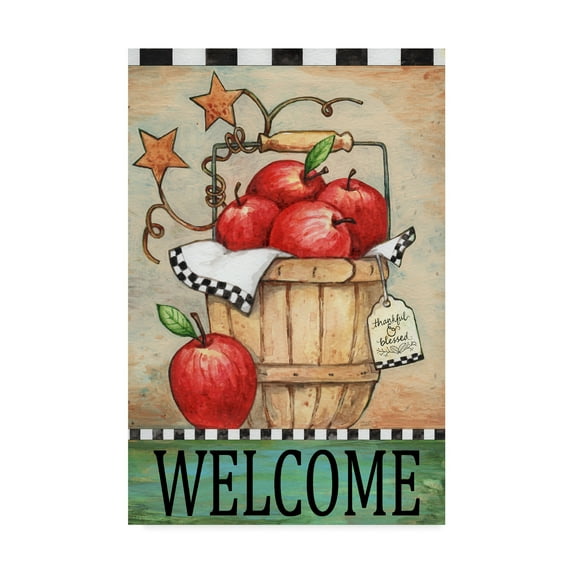Trademark Fine Art 'Welcome Apple Basket' Canvas Art by Melinda Hipsher