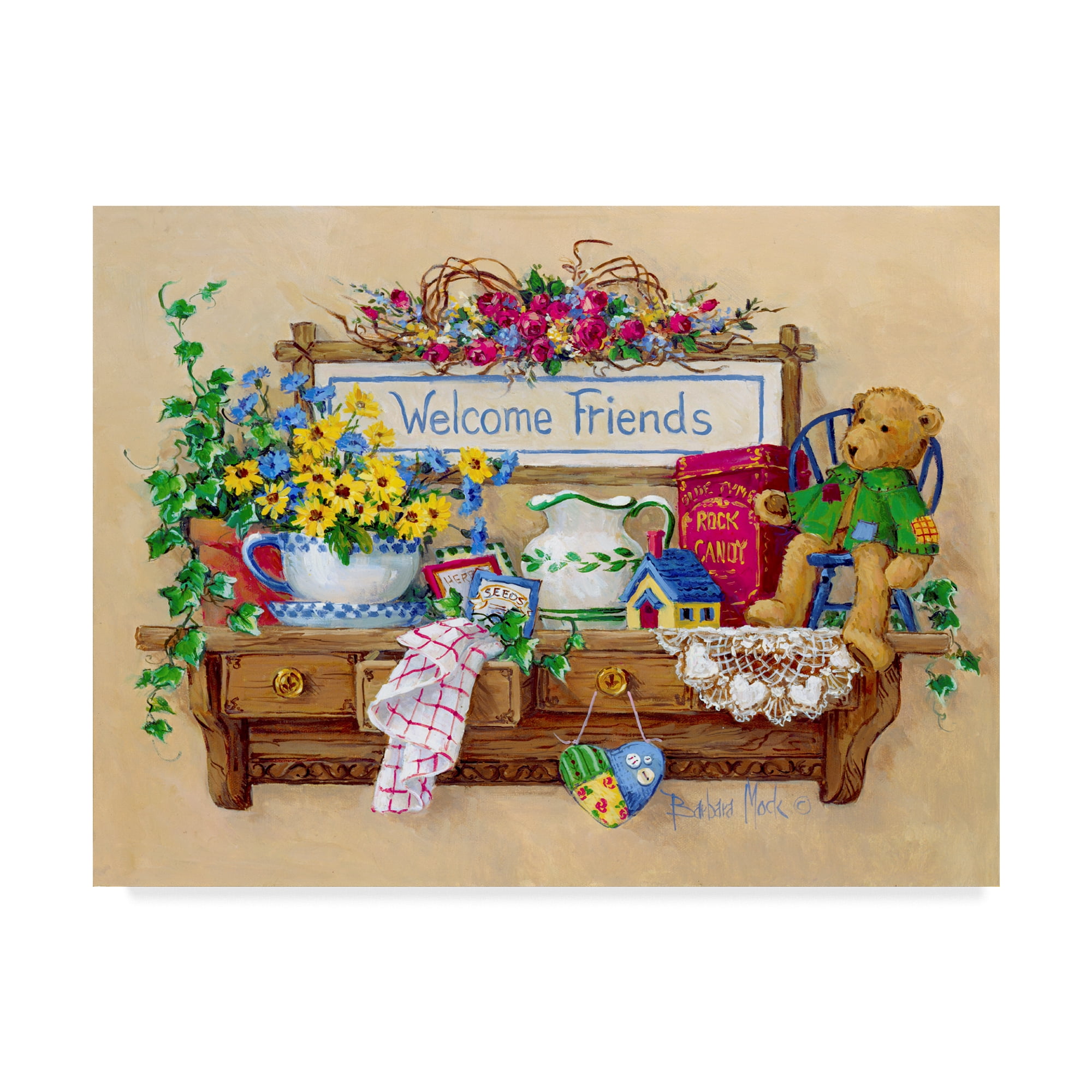 Trademark Fine Art ' Welcome Friends' Canvas Art by Barbara Mock