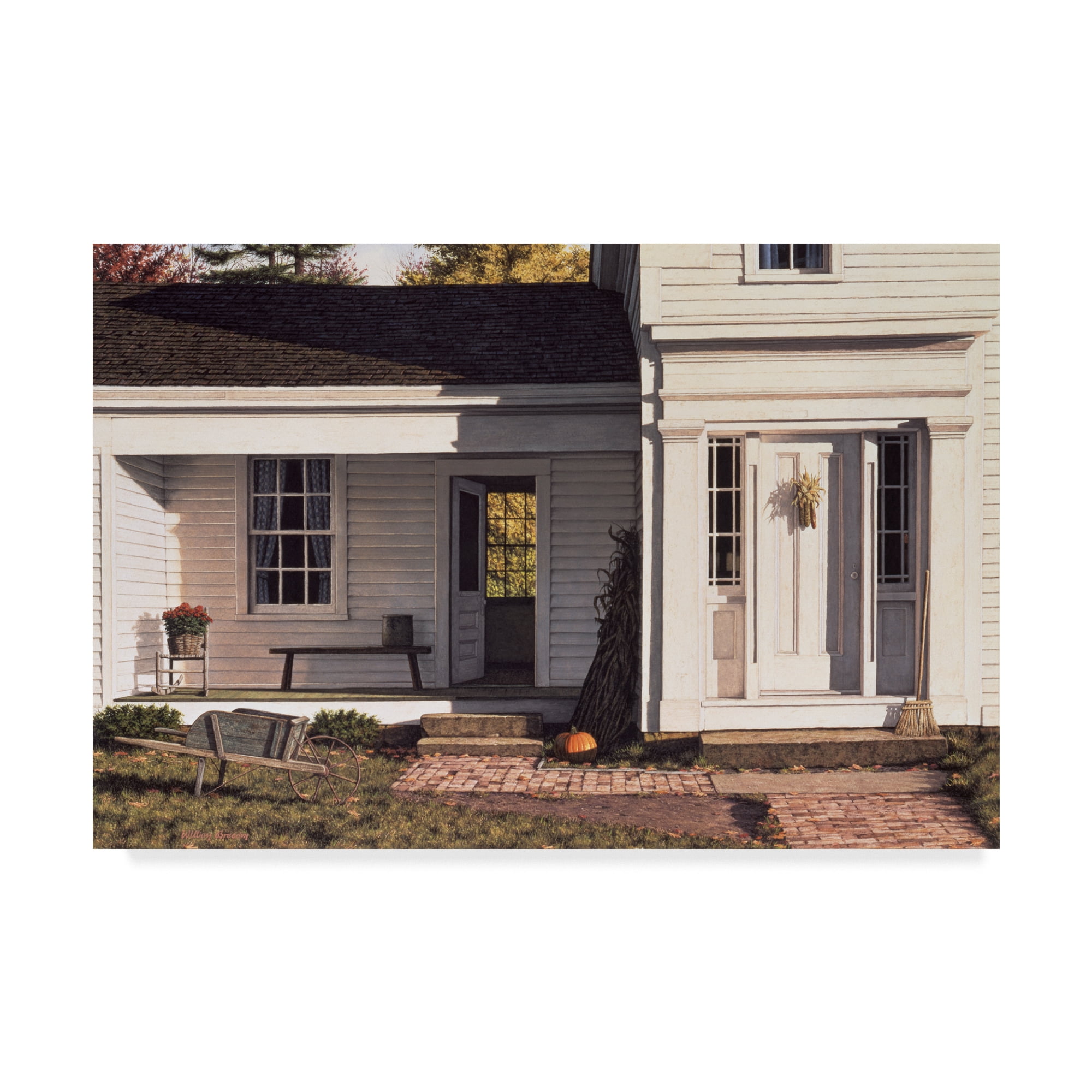 Welcome Home Autumn White Modern Farmhouse Canvas Art