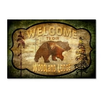 Trademark Fine Art 'Welcome Lodge Bear' Canvas Art by LightBoxJournal