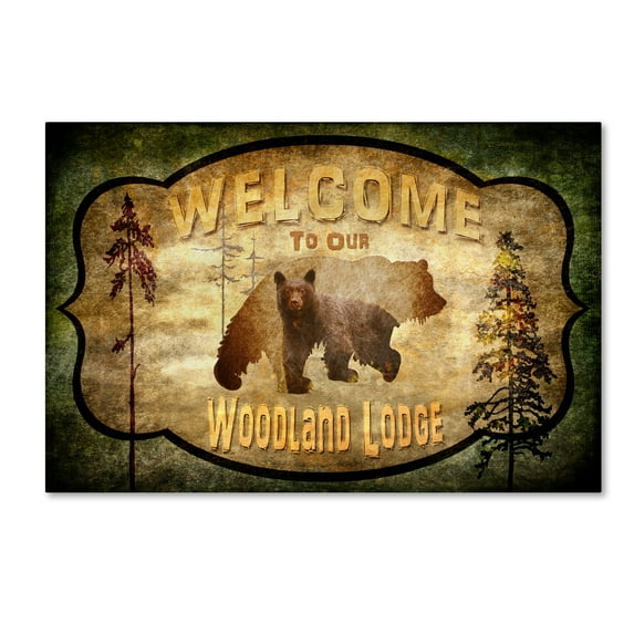 Trademark Fine Art 'Welcome - Lodge Black Bear 2' Canvas Art by LightBoxJournal