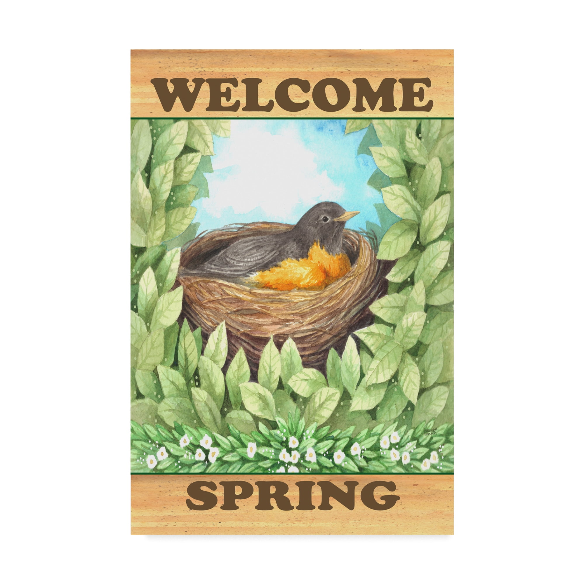 Trademark Fine Art 'Welcome Spring Robin' Canvas Art by Melinda Hipsher