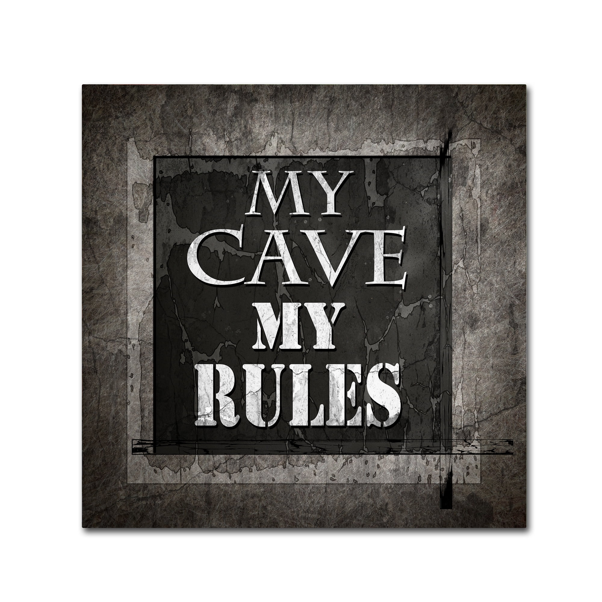 Trademark Fine Art 'Welcome To Man Cave My Rules' Canvas Art by LightBoxJournal