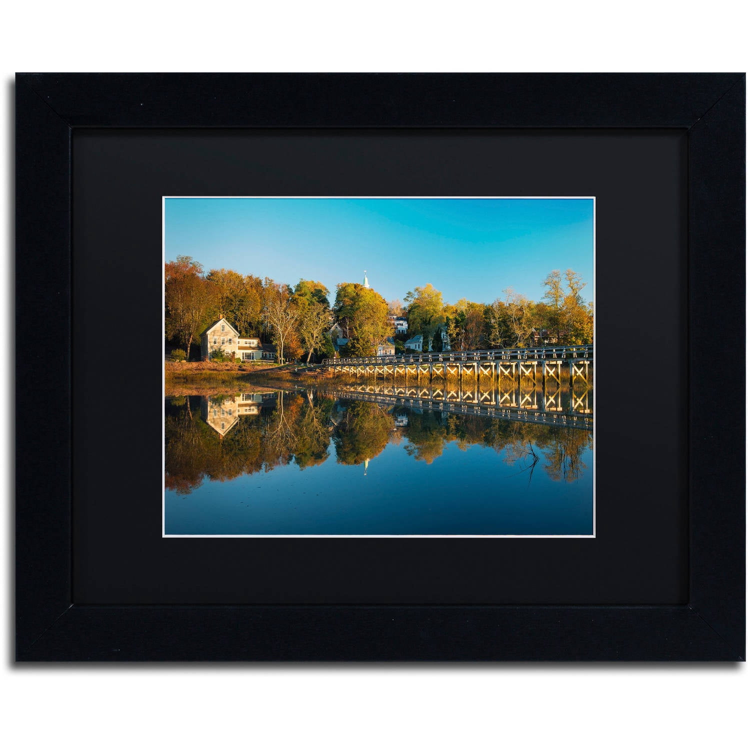 Trademark Fine Art "Wellfleet Mirror" Canvas Art by Michael Blanchette Photography Black Matte, Black Frame