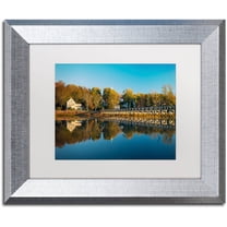 Trademark Fine Art "Wellfleet Mirror" Canvas Art by Michael Blanchette Photography White Matte, Silver Frame