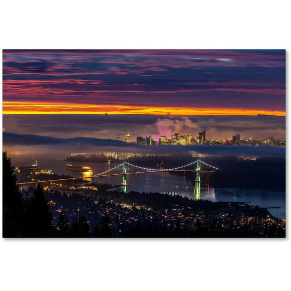 Trademark Fine Art 'West Vancouver Sunrise' Canvas Art by Pierre Leclerc