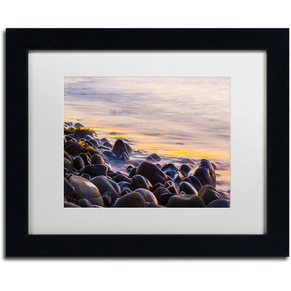 Trademark Fine Art "Wet Rock Reflections" Canvas Art by Chris Moyer, White Matte, Black Frame