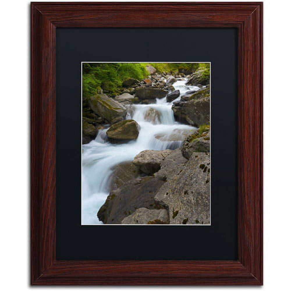 Trademark Fine Art "Wet Rocks" Canvas Art by Philippe Sainte-Laudy, Black Matte, Wood Frame