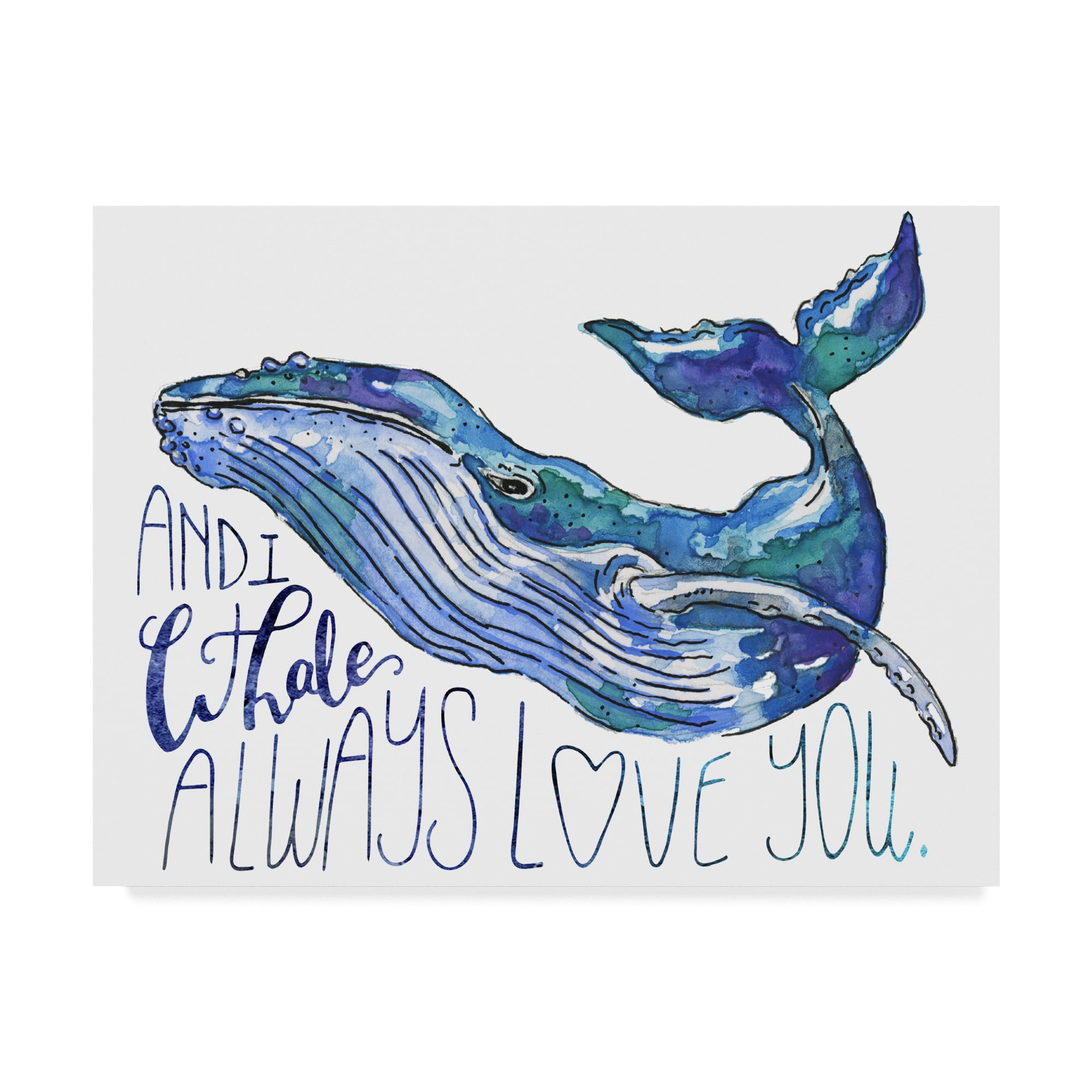 Trademark Fine Art 'Whale Love I' Canvas Art by Catherine McGuire