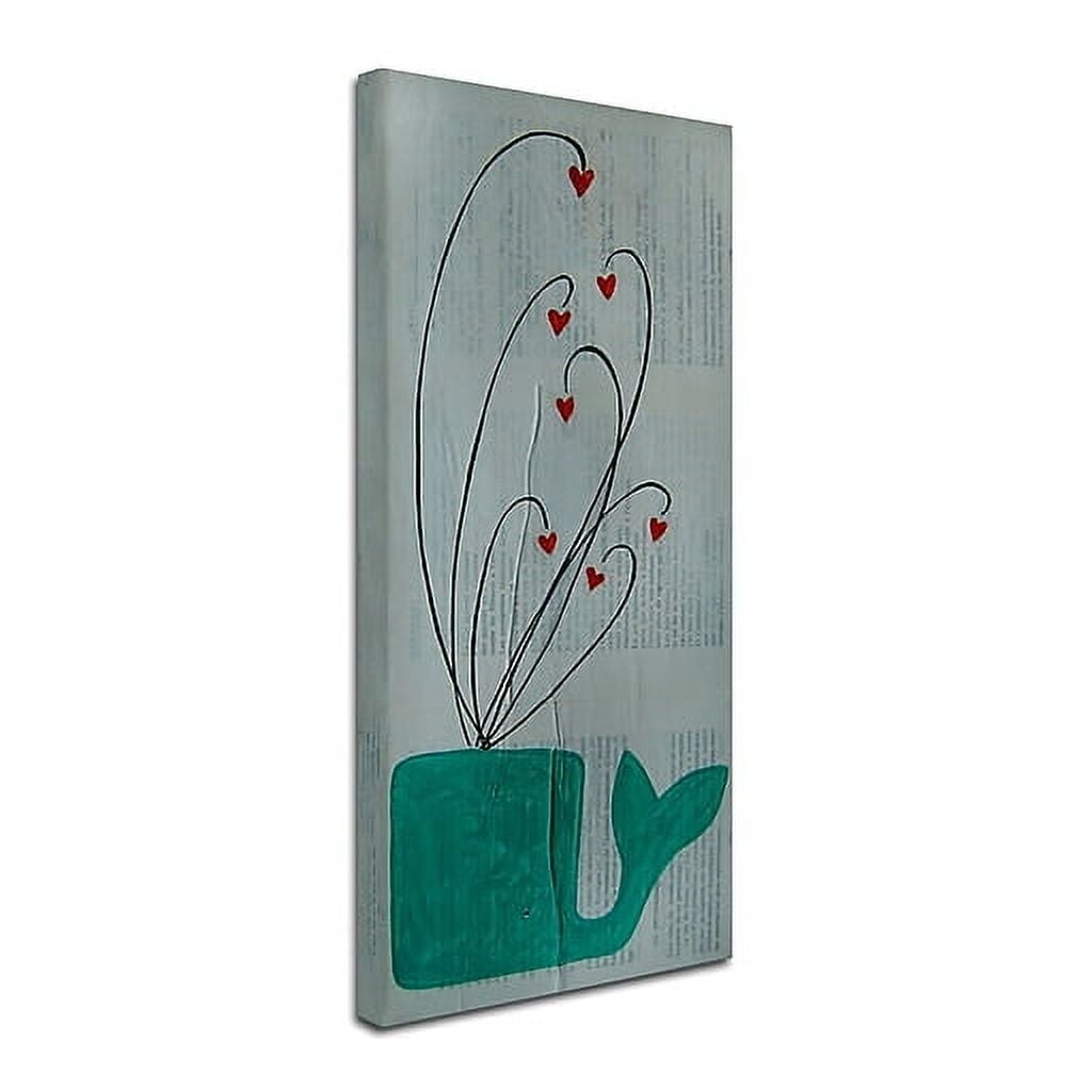 Trademark Fine Art "Whale Spouting Hearts" Canvas Art by Nicole Dietz