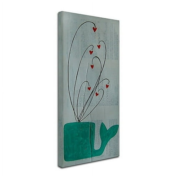 Trademark Fine Art "Whale Spouting Hearts" Canvas Art by Nicole Dietz