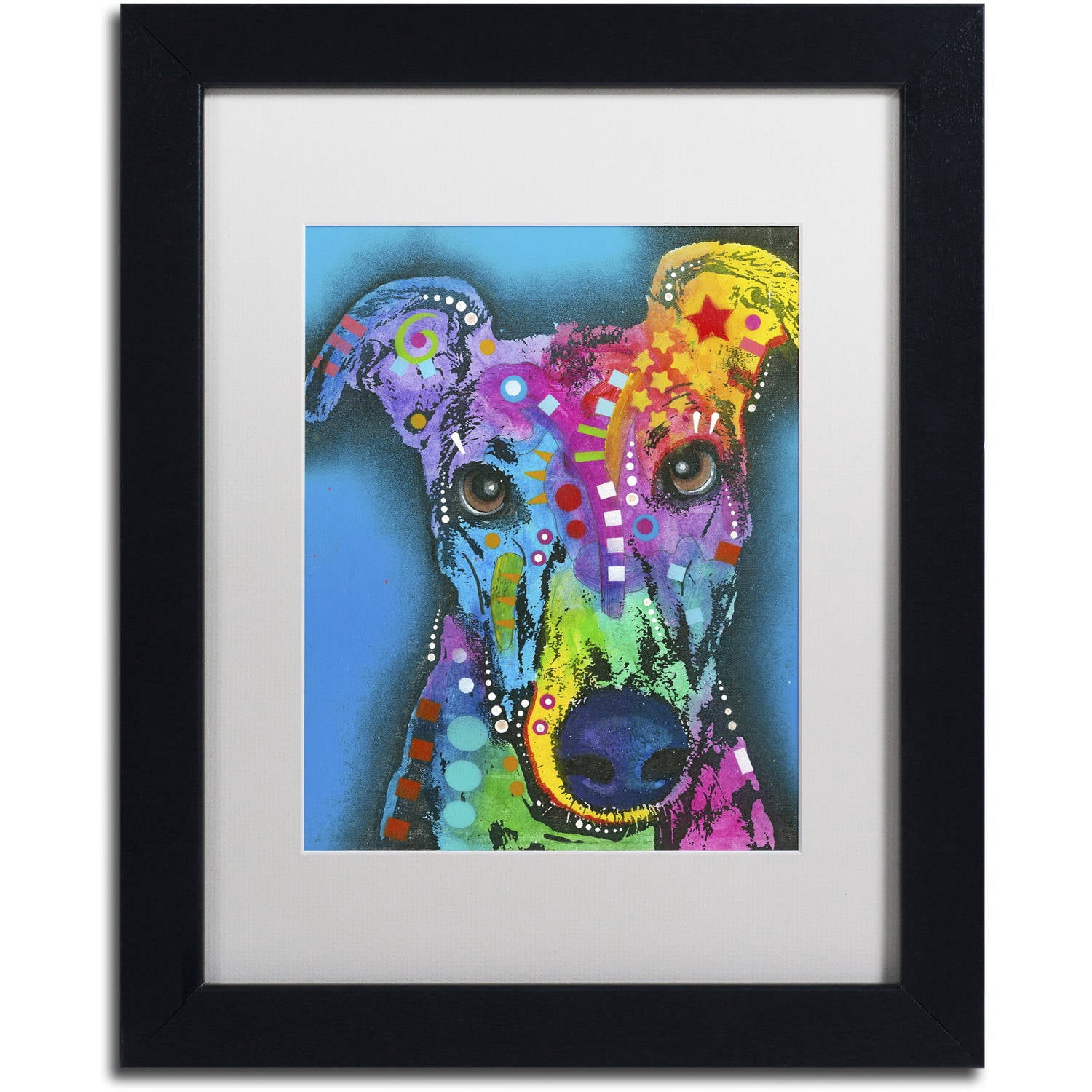 Trademark Fine Art "What Ya Thinking Bout?" Canvas Art by Dean Russo, White Matte, Black Frame
