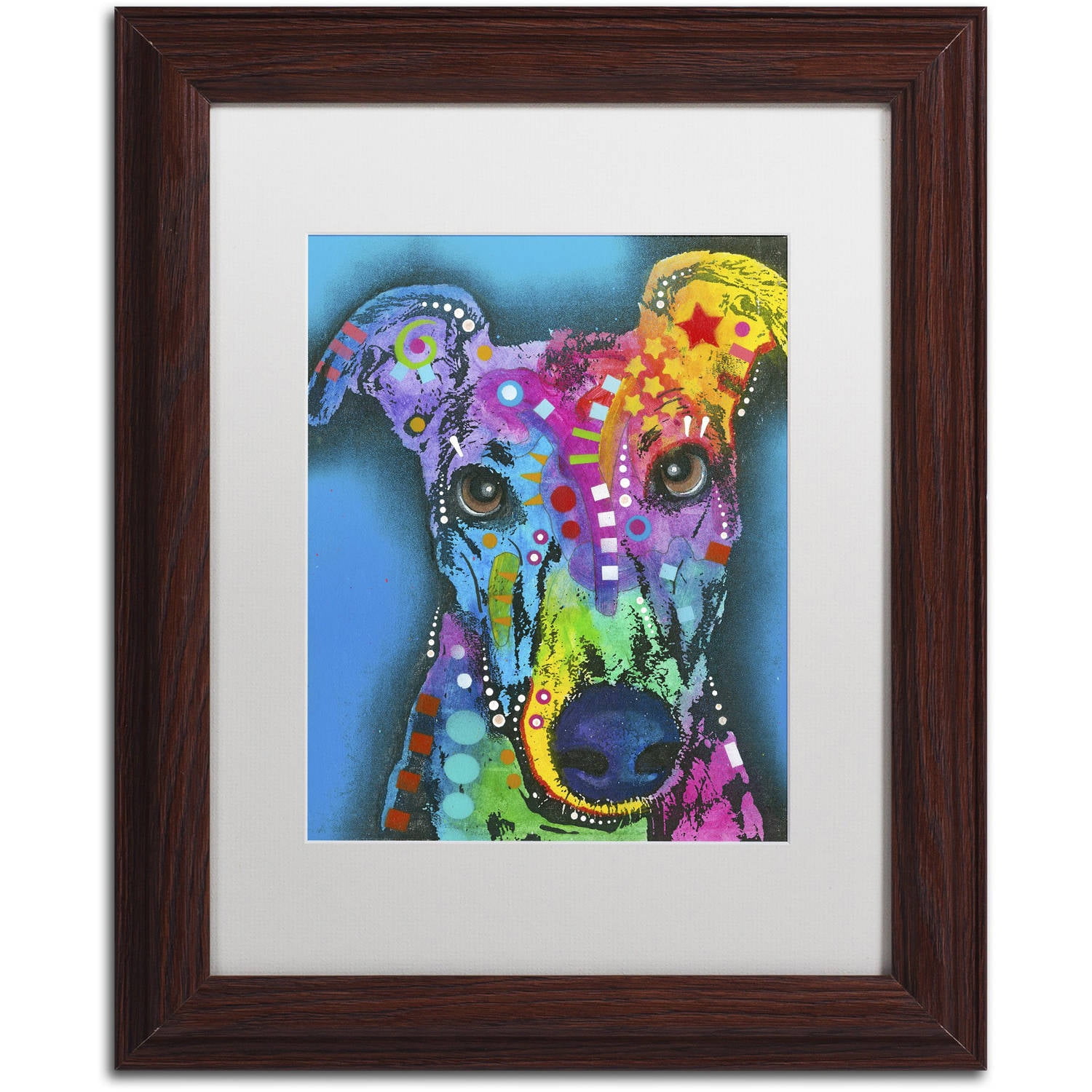 Trademark Fine Art "What Ya Thinking Bout?" Canvas Art by Dean Russo, White Matte, Wood Frame