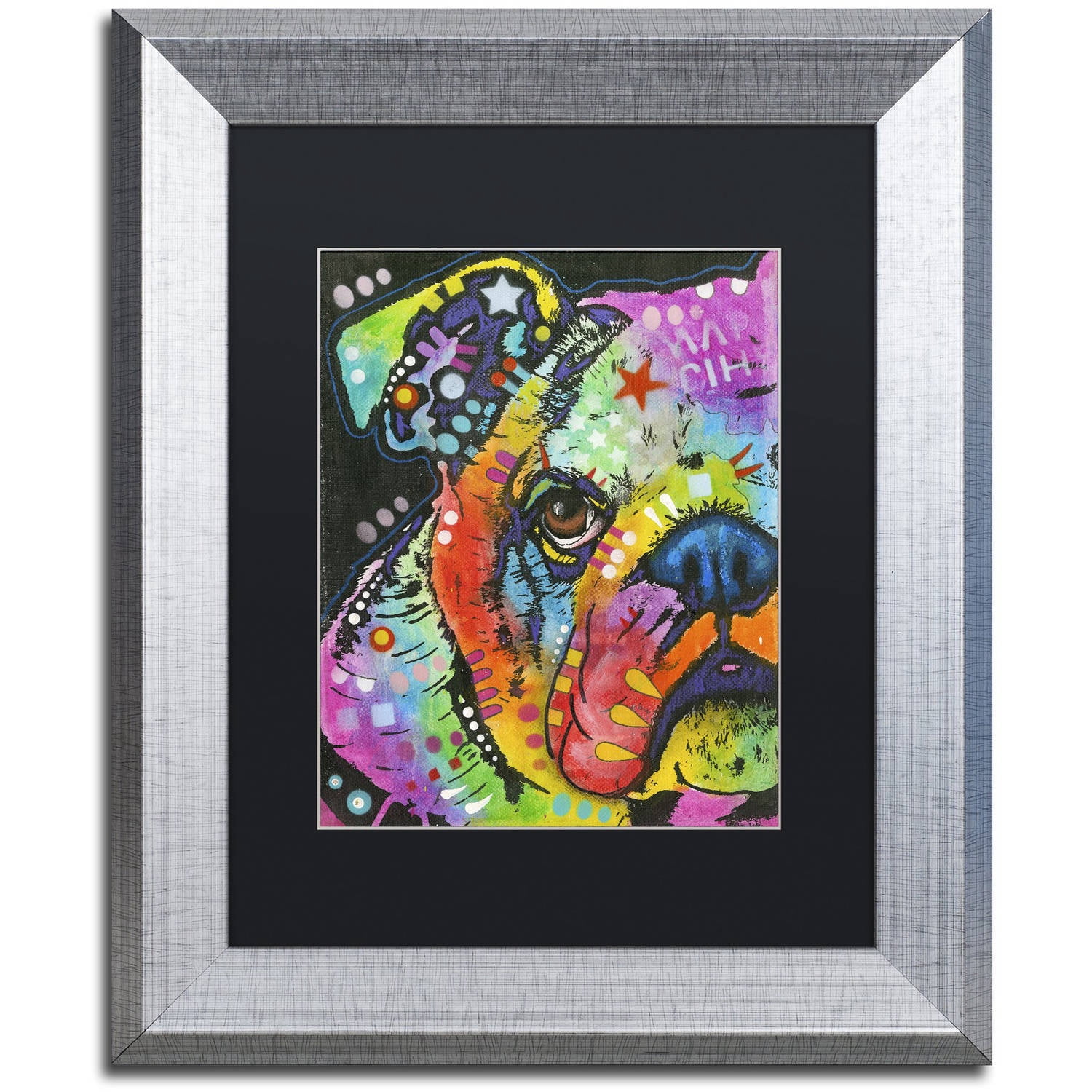 Trademark Fine Art "What you lookin at" Canvas Art by Dean Russo, Black Matte, Silver Frame