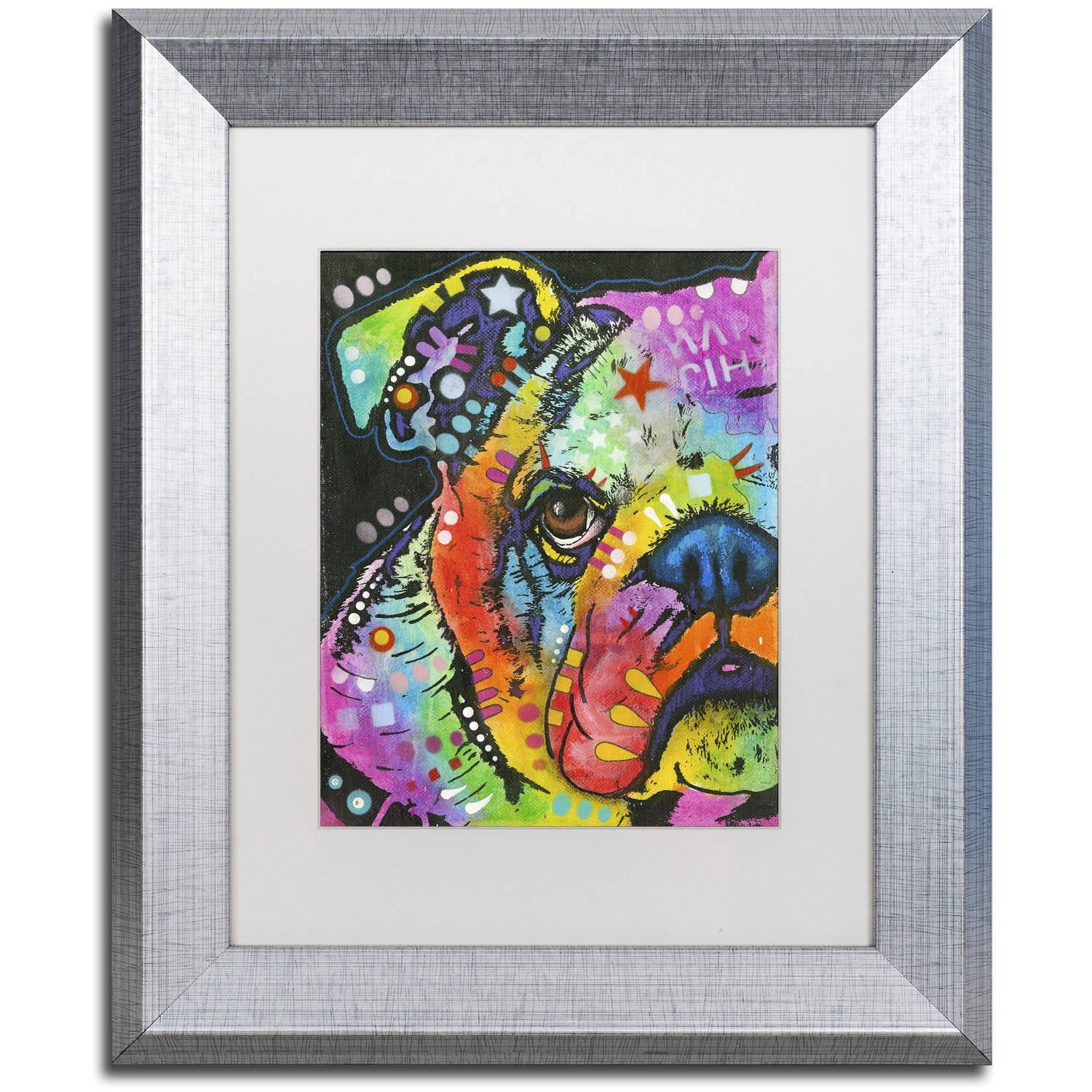 Trademark Fine Art "What you lookin at" Canvas Art by Dean Russo, White Matte, Silver Frame