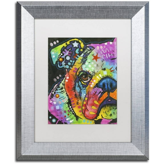 Trademark Fine Art "What you lookin at" Canvas Art by Dean Russo, White Matte, Silver Frame