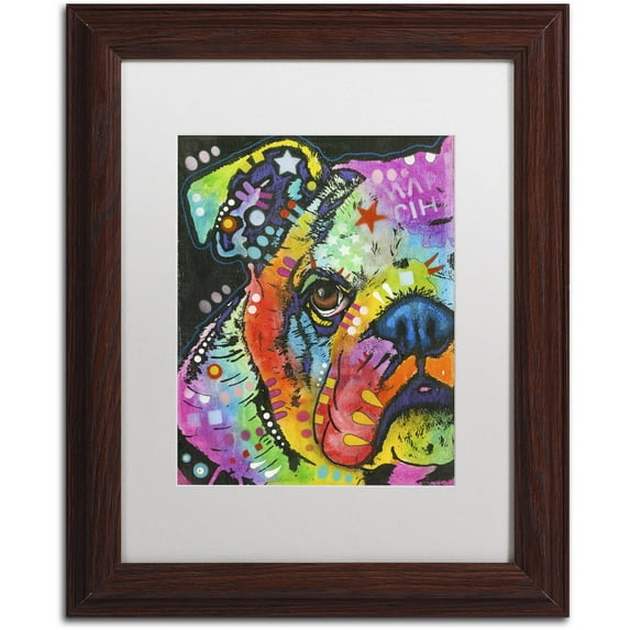 Trademark Fine Art "What you lookin at" Canvas Art by Dean Russo, White Matte, Wood Frame