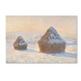 thumbnail image 1 of Trademark Fine Art 'Wheatstacks Snow Effect In Morning' Canvas Art by Monet, 1 of 3
