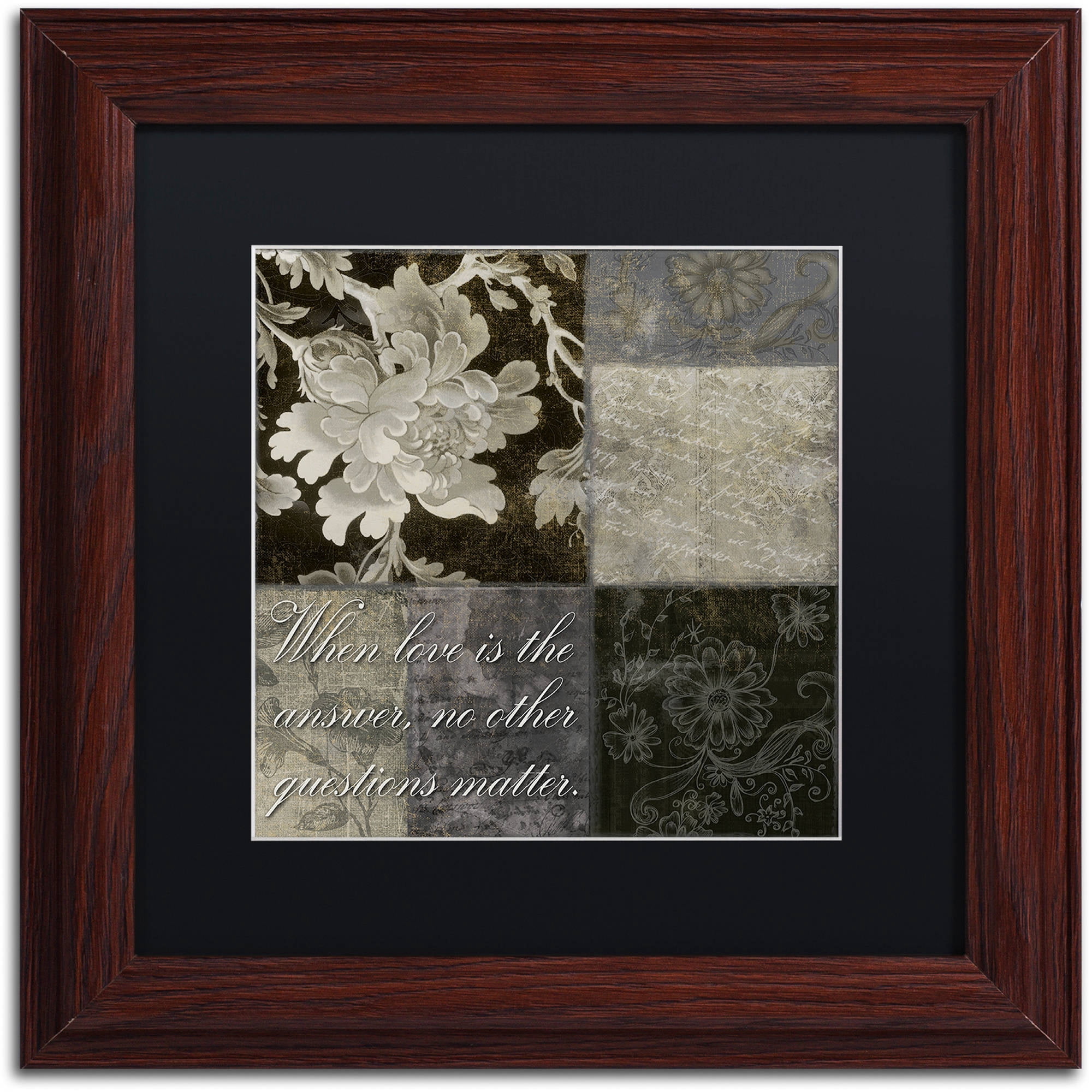 Trademark Fine Art "When Love Is the Answer" Canvas Art by Color Bakery Black Matte, Wood Frame