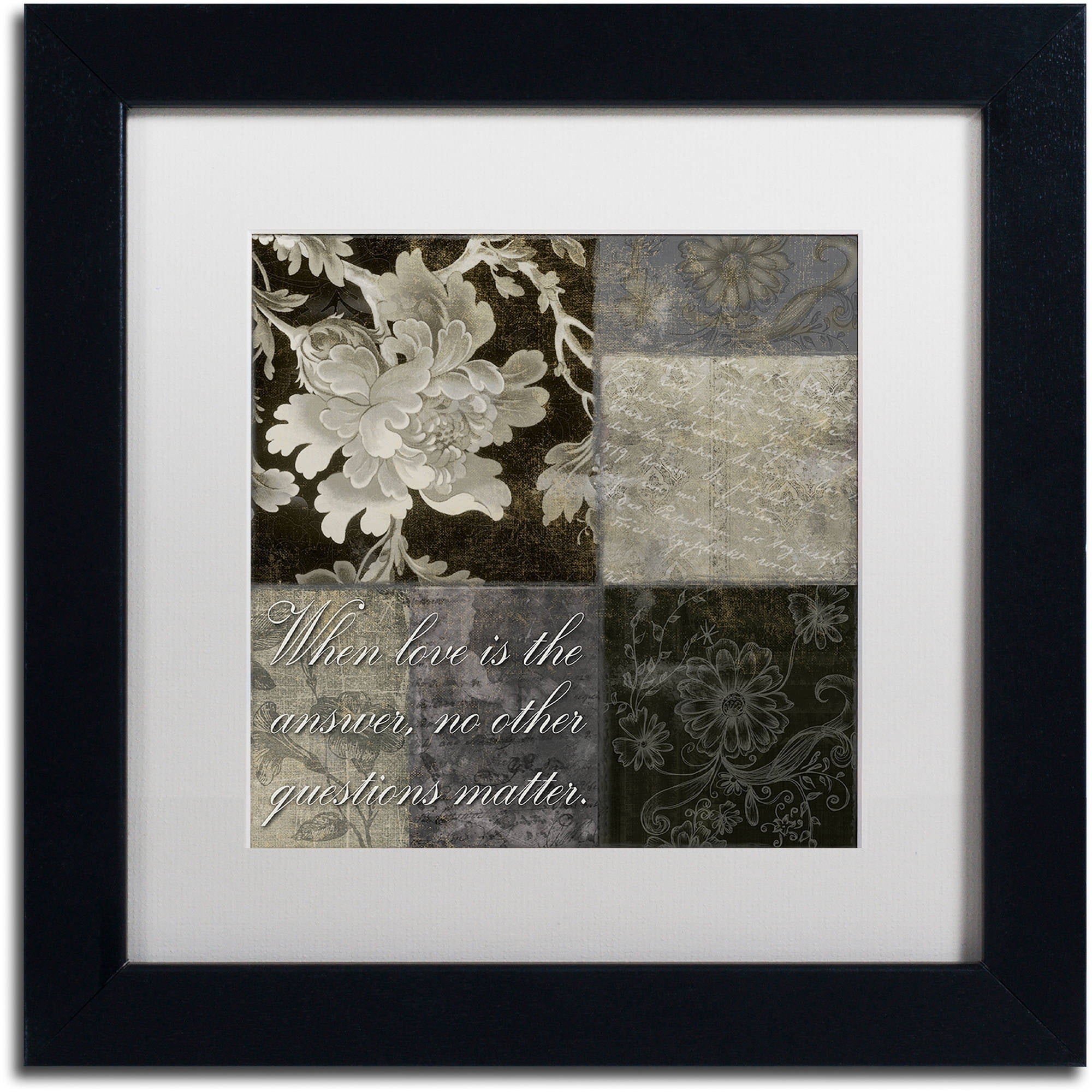 Trademark Fine Art "When Love Is the Answer" Canvas Art by Color Bakery White Matte, Black Frame