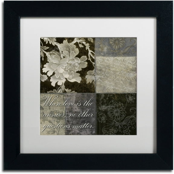 Trademark Fine Art "When Love Is the Answer" Canvas Art by Color Bakery White Matte, Black Frame