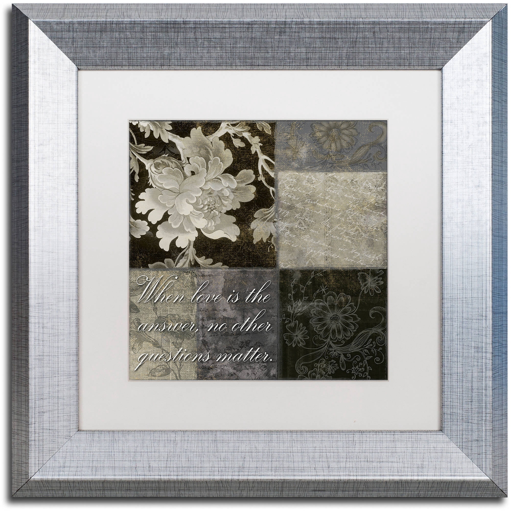 Trademark Fine Art "When Love Is the Answer" Canvas Art by Color Bakery White Matte, Silver Frame