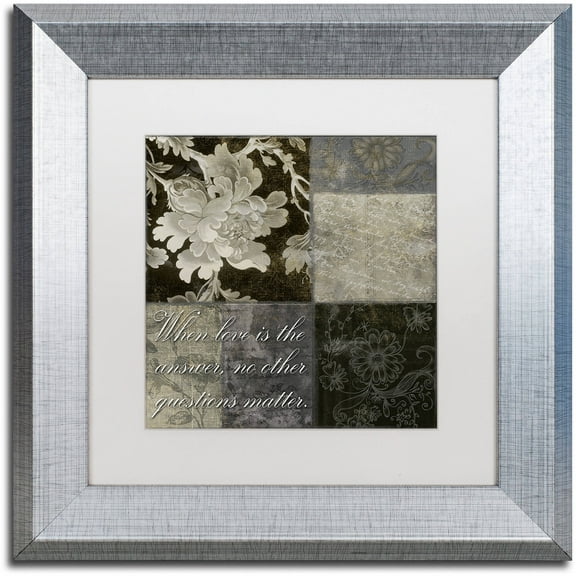 Trademark Fine Art "When Love Is the Answer" Canvas Art by Color Bakery White Matte, Silver Frame