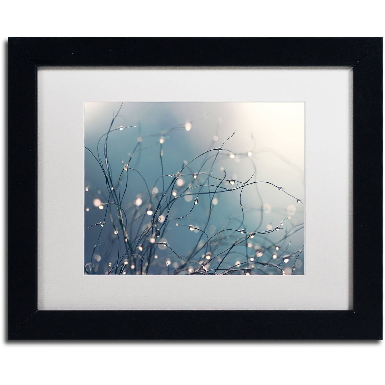 Black Framed Abstract Canvas Print with White Matte, 17" x 20"