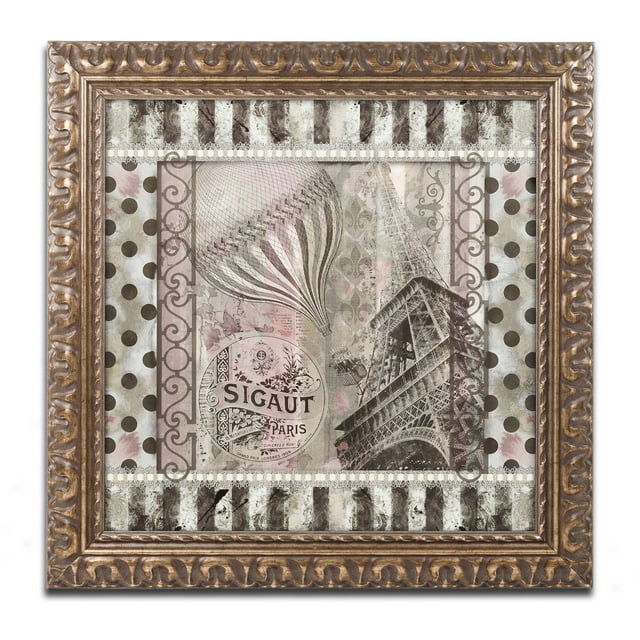 Trademark Fine Art "When in Paris" Canvas Art by Color Bakery Gold Ornate Frame