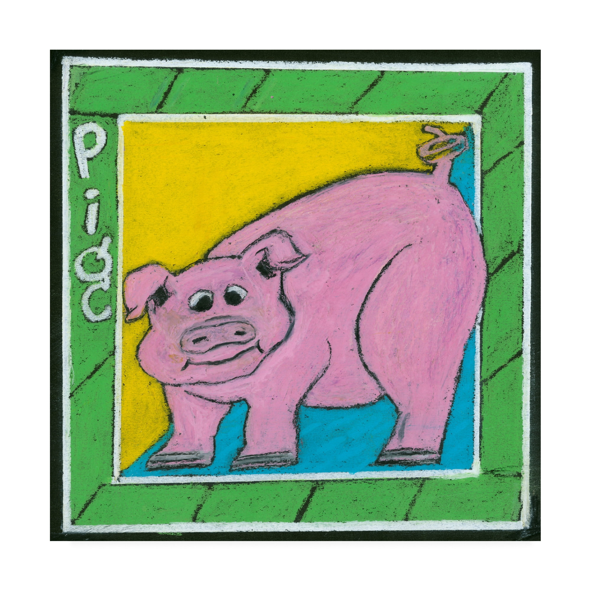 Trademark Fine Art 'Whimsical Pig' Canvas Art by Lisa Choate
