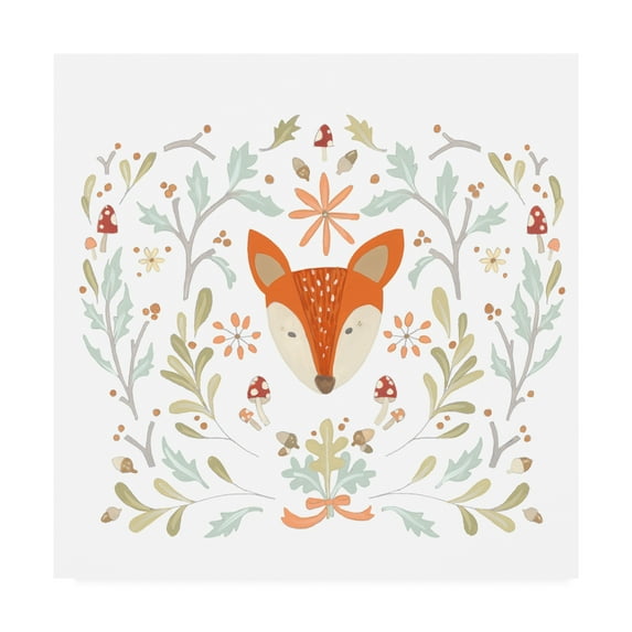 Trademark Fine Art 'Whimsical Woodland Faces IV' Canvas Art by June Erica Vess