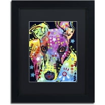 Trademark Fine Art 'Whippet' Canvas Art by Dean Russo, Black Matte, Black Frame