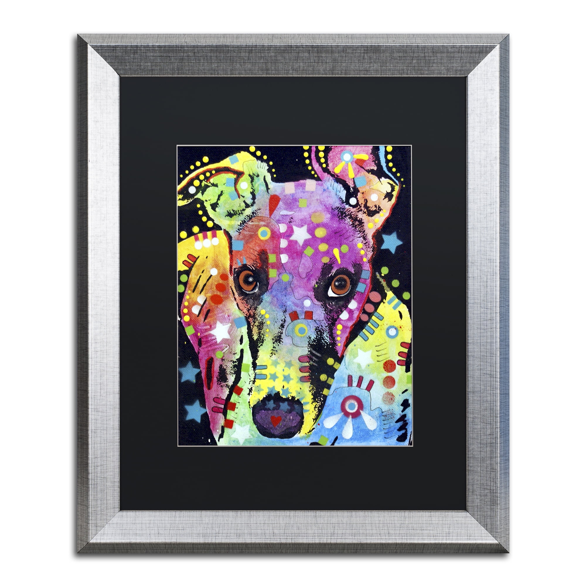 Trademark Fine Art 'Whippet' Silver Framed Art by Dean Russo