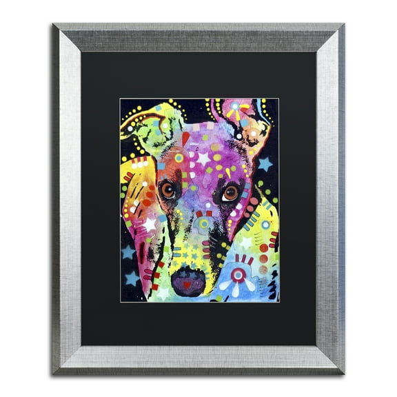 Trademark Fine Art 'Whippet' Silver Framed Art by Dean Russo