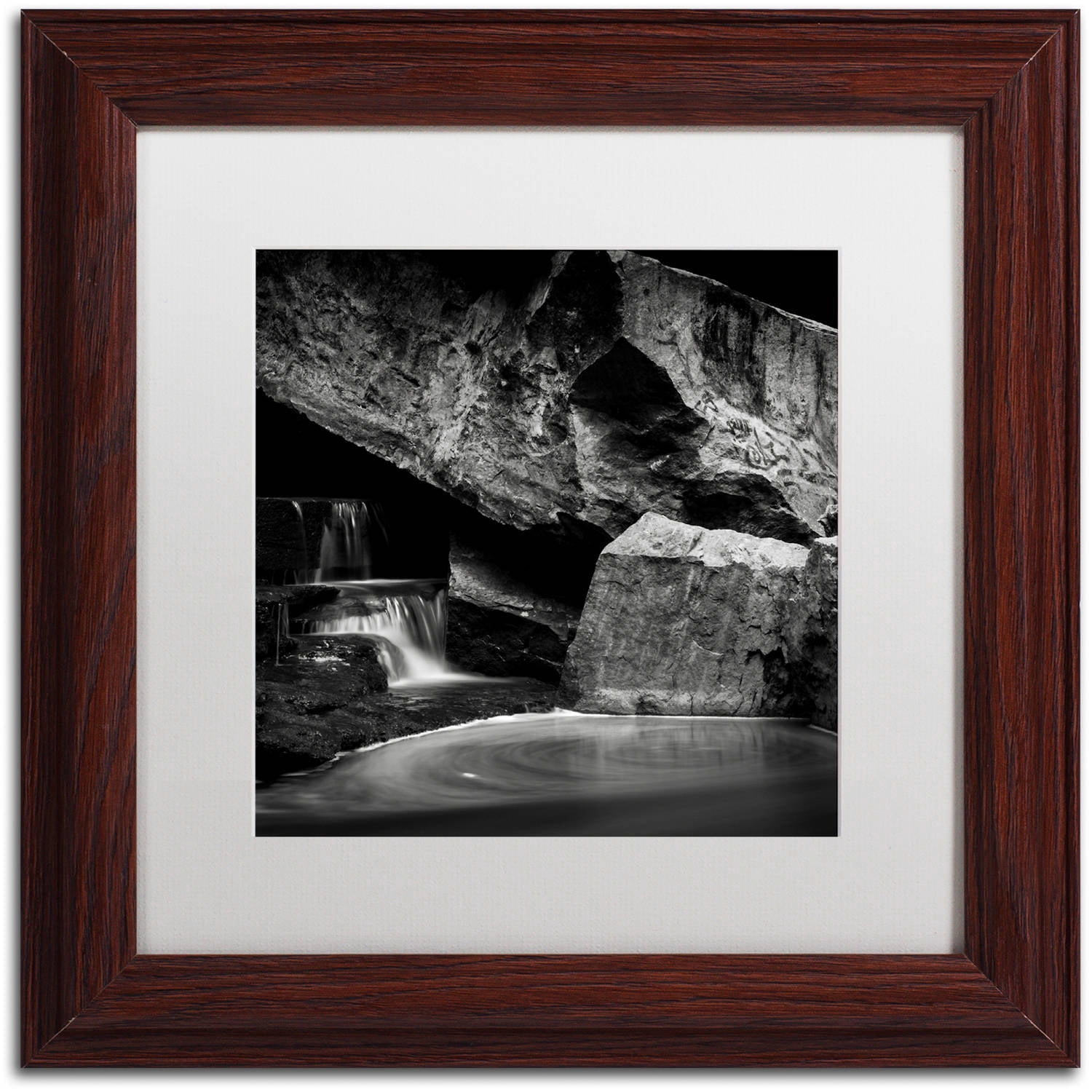 Trademark Fine Art "Whirlpool" Canvas Art by Dave MacVicar, White Matte, Wood Frame