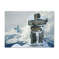 Trademark Fine Art "Whistler Inukshuk" Canvas Art by Pierre Leclerc