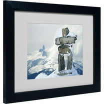 Trademark Fine Art "Whistler Inukshuk" Matted Framed Art by Pierre Leclerc