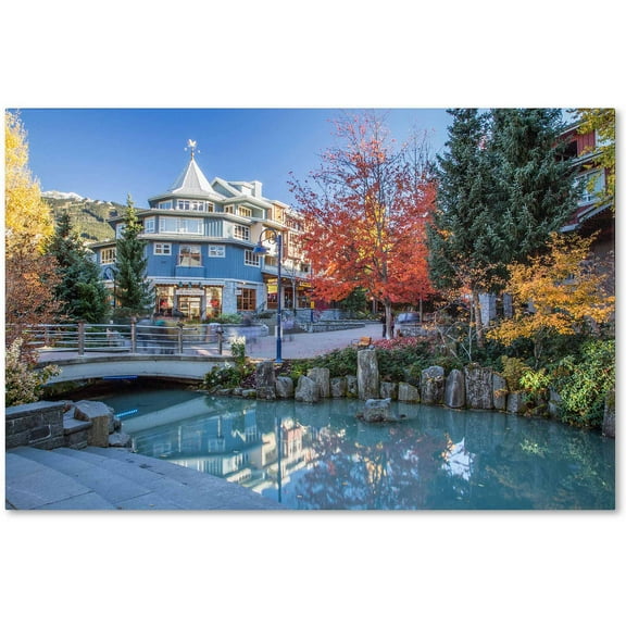 Trademark Fine Art "Whistler Plaza Autumn" Canvas Art by Pierre Leclerc