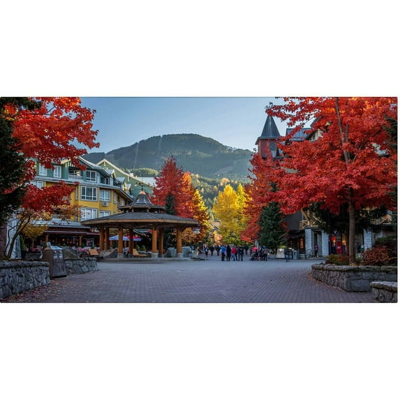 Trademark Fine Art "Whistler Village Autumn" Canvas Art by Pierre Leclerc