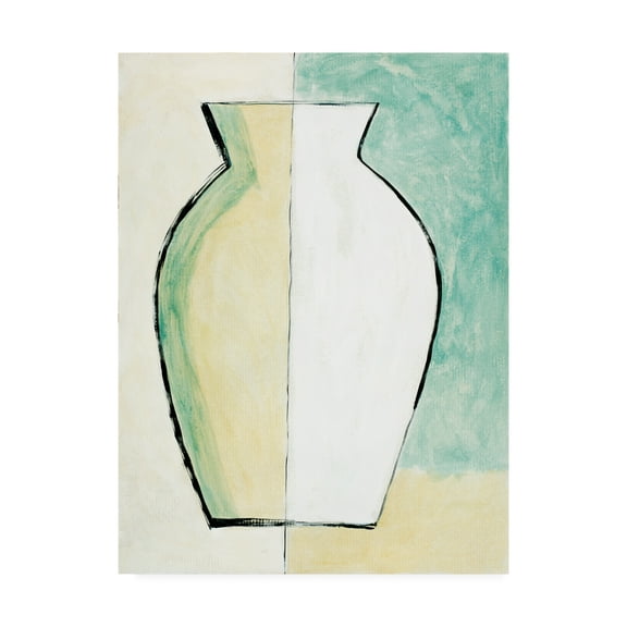 Trademark Fine Art 'White And Yellow Vase' Canvas Art by Pablo Esteban