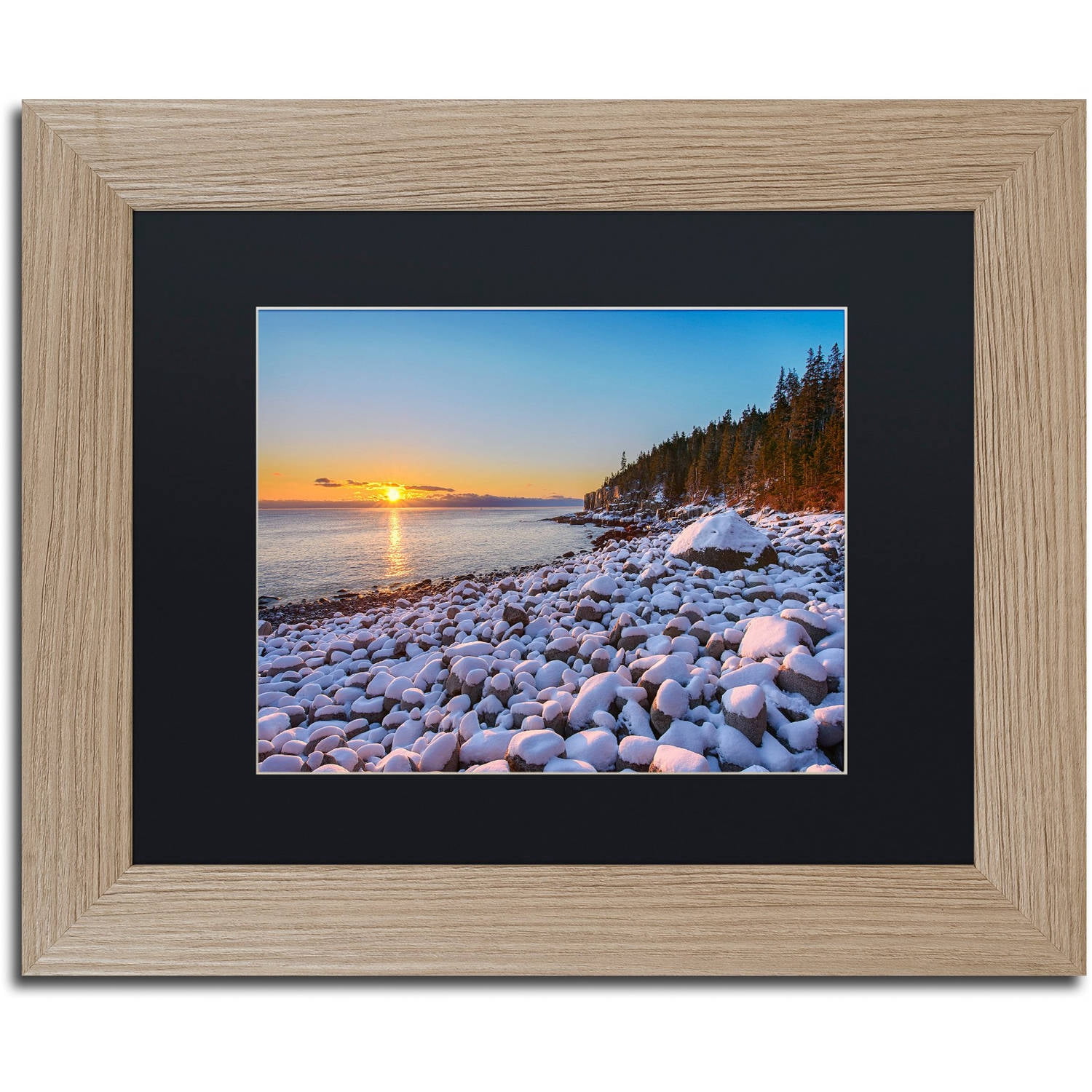 Trademark Fine Art "White Boulders" Canvas Art by Michael Blanchette Photography Black Matte, Birch Frame