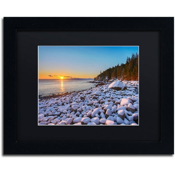 Trademark Fine Art "White Boulders" Canvas Art by Michael Blanchette Photography Black Matte, Black Frame