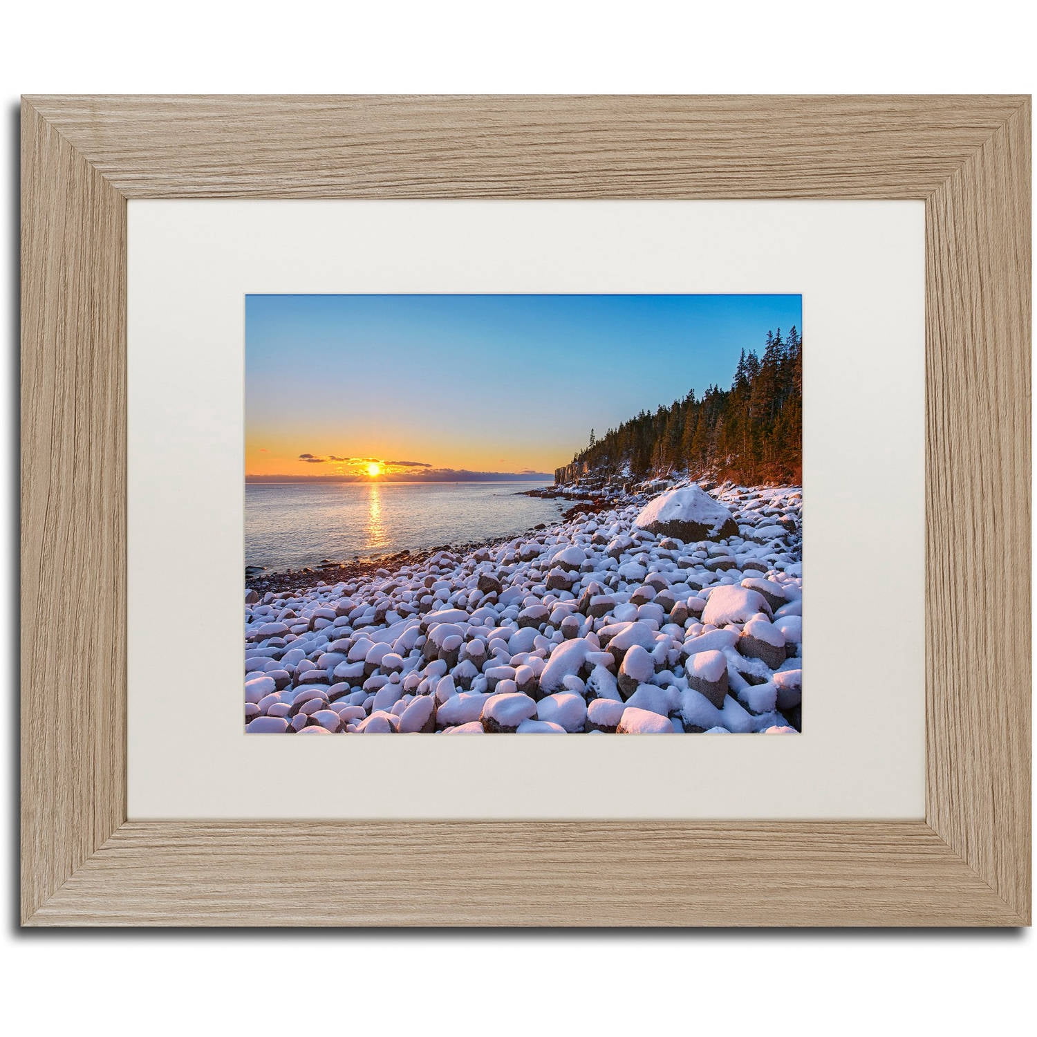 Trademark Fine Art "White Boulders" Canvas Art by Michael Blanchette Photography White Matte, Birch Frame